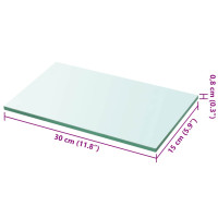 Produktbild för Hyllplan 2 st glas genomskinlig 30x15 cm