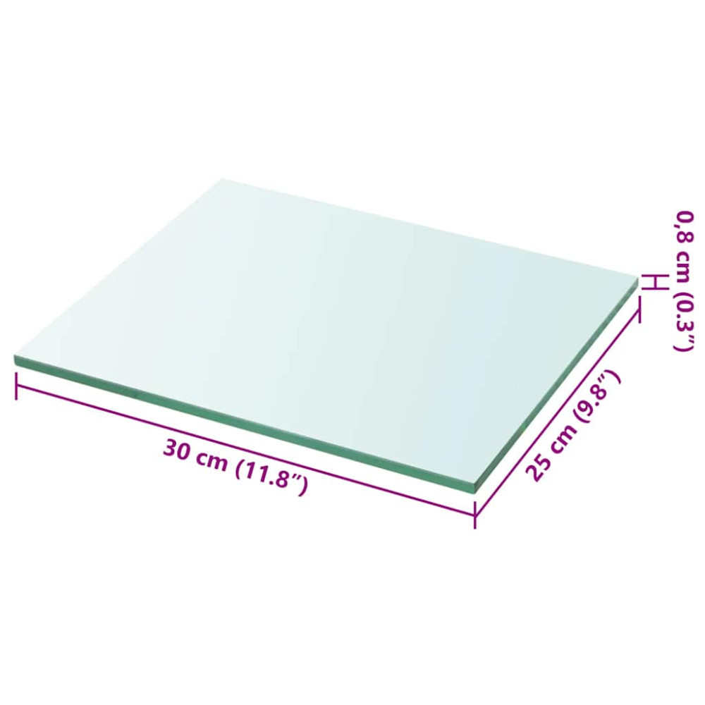 Produktbild för Hyllplan 2 st glas genomskinlig 30x25 cm
