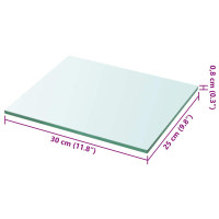 Produktbild för Hyllplan 2 st glas genomskinlig 30x25 cm