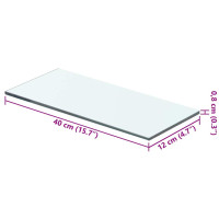 Produktbild för Hyllplan 2 st glas genomskinlig 40x12 cm