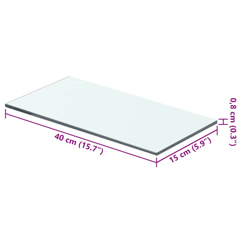 Produktbild för Hyllplan 2 st glas genomskinlig 40x15 cm