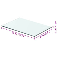 Produktbild för Hyllplan 2 st glas genomskinlig 40x20 cm