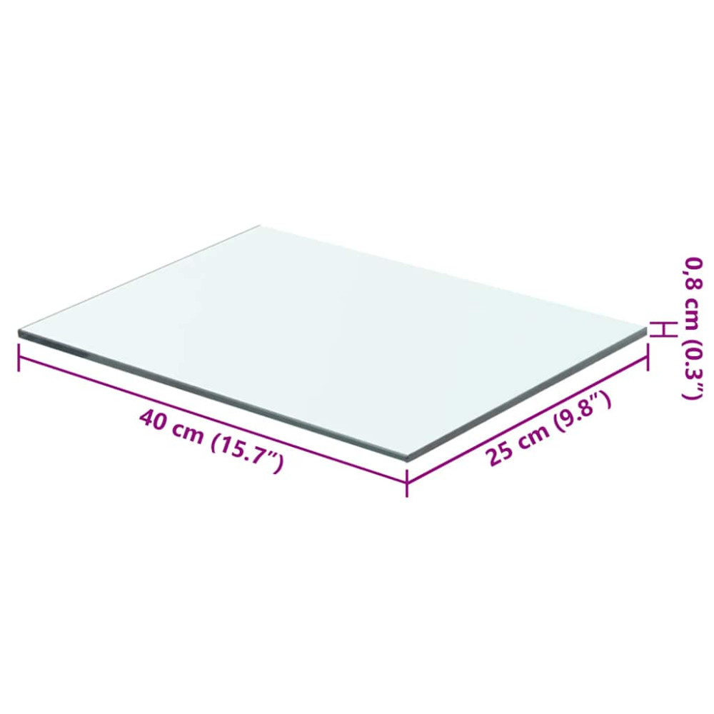 Produktbild för Hyllplan 2 st glas genomskinlig 40x25 cm
