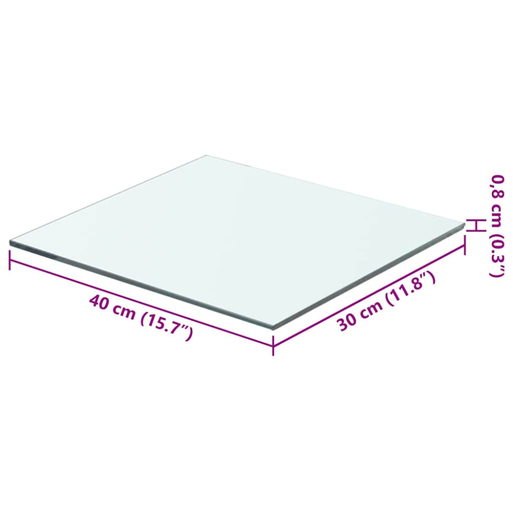 Produktbild för Hyllplan 2 st glas genomskinlig 40x30 cm