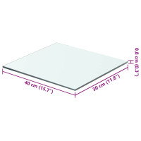 Produktbild för Hyllplan 2 st glas genomskinlig 40x30 cm