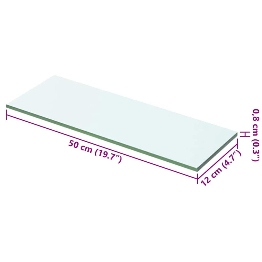 Produktbild för Hyllplan 2 st glas genomskinlig 50x12 cm