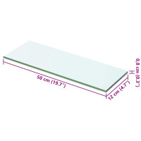 Produktbild för Hyllplan 2 st glas genomskinlig 50x12 cm