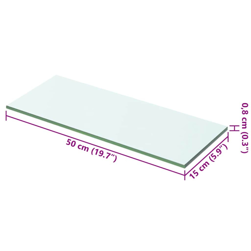 Produktbild för Hyllplan 2 st glas genomskinlig 50x15 cm