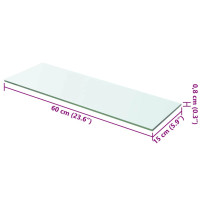 Produktbild för Hyllplan 2 st glas genomskinlig 60x15 cm