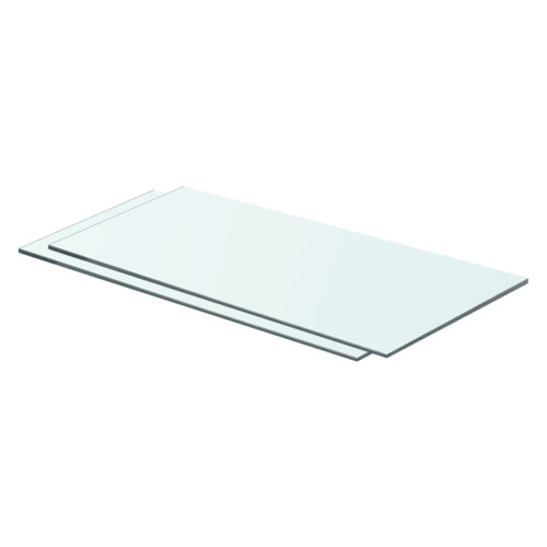 vidaXL Hyllplan 2 st glas genomskinlig 60x25 cm