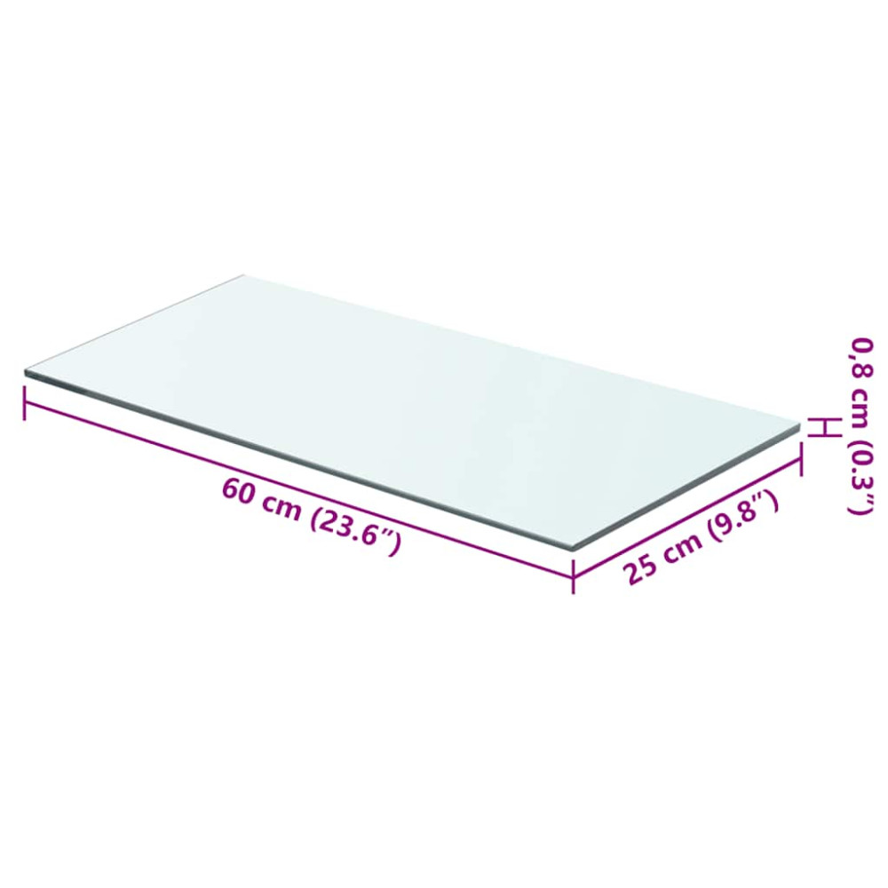 Produktbild för Hyllplan 2 st glas genomskinlig 60x25 cm