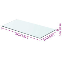 Produktbild för Hyllplan 2 st glas genomskinlig 60x25 cm