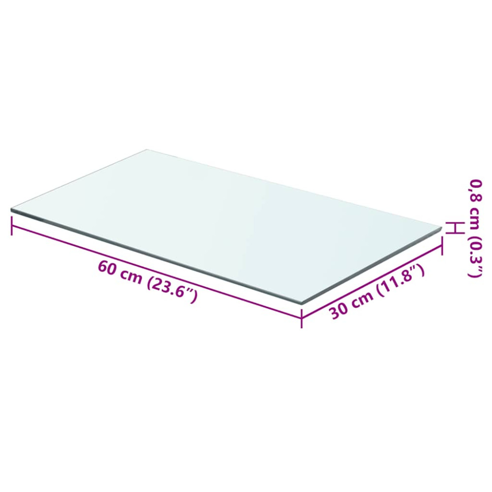 Produktbild för Hyllplan 2 st glas genomskinlig 60x30 cm