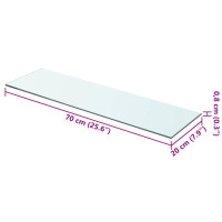 Produktbild för Hyllplan 2 st glas genomskinlig 70x20 cm