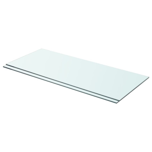 vidaXL Hyllplan 2 st glas genomskinlig 70x30 cm