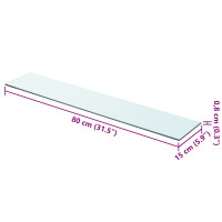 Produktbild för Hyllplan 2 st glas genomskinlig 80x15 cm