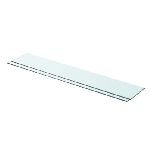 vidaXL Hyllplan 2 st glas genomskinlig 90x15 cm