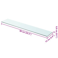 Produktbild för Hyllplan 2 st glas genomskinlig 90x15 cm