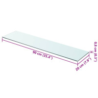 Produktbild för Hyllplan 2 st glas genomskinlig 90x20 cm