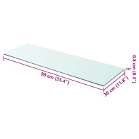 Produktbild för Hyllplan 2 st glas genomskinlig 90x30 cm