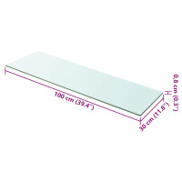 Produktbild för Hyllplan 2 st glas genomskinligt 100x30 cm