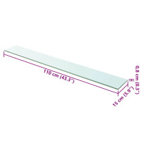 Produktbild för Hyllplan 2 st glas genomskinlig 110x15 cm