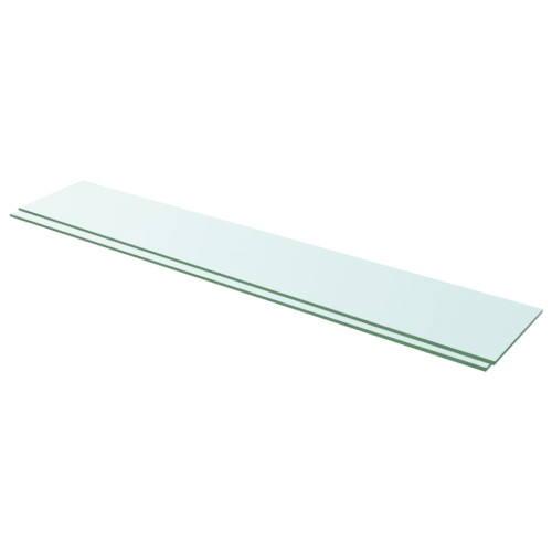 vidaXL Hyllplan 2 st glas genomskinlig 110x20 cm