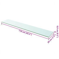 Produktbild för Hyllplan 2 st glas genomskinlig 110x20 cm