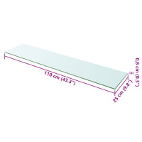 Produktbild för Hyllplan 2 st glas genomskinlig 110x25 cm