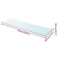 Produktbild för Hyllplan 2 st glas genomskinlig 110x30 cm