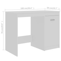 Miniatyr av produktbild för Skrivbord vit 140x50x76 cm konstruerat trä