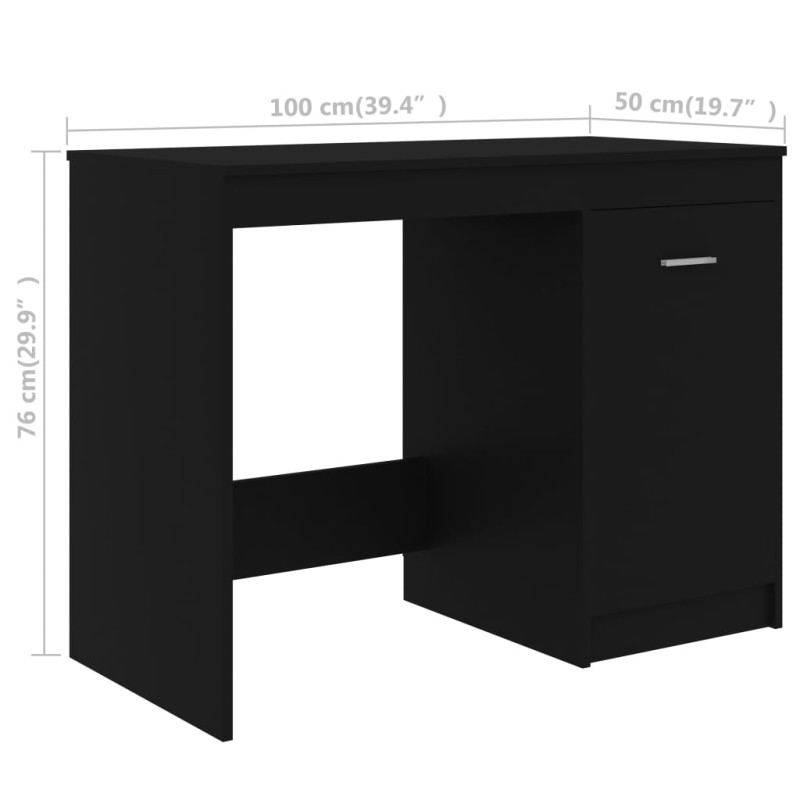 Produktbild för Skrivbord svart 140x50x76 cm konstruerat trä