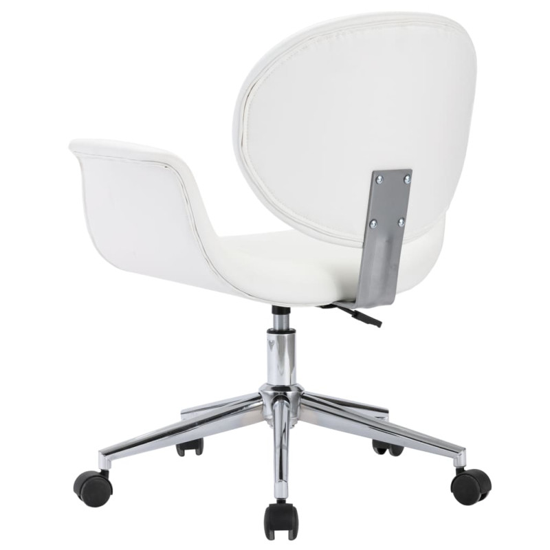 Produktbild för Snurrbar kontorsstol vit konstläder