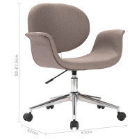Produktbild för Snurrbar kontorsstol taupe tyg