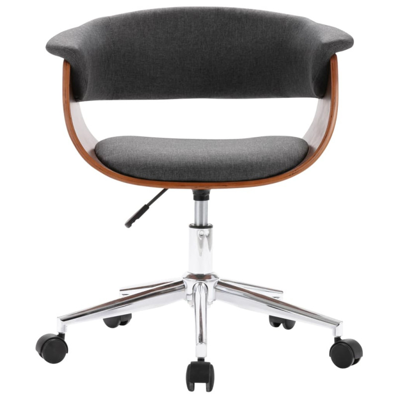 Produktbild för Snurrbar kontorsstol grå böjträ och tyg