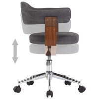 Produktbild för Snurrbar kontorsstol böjträ och tyg grå