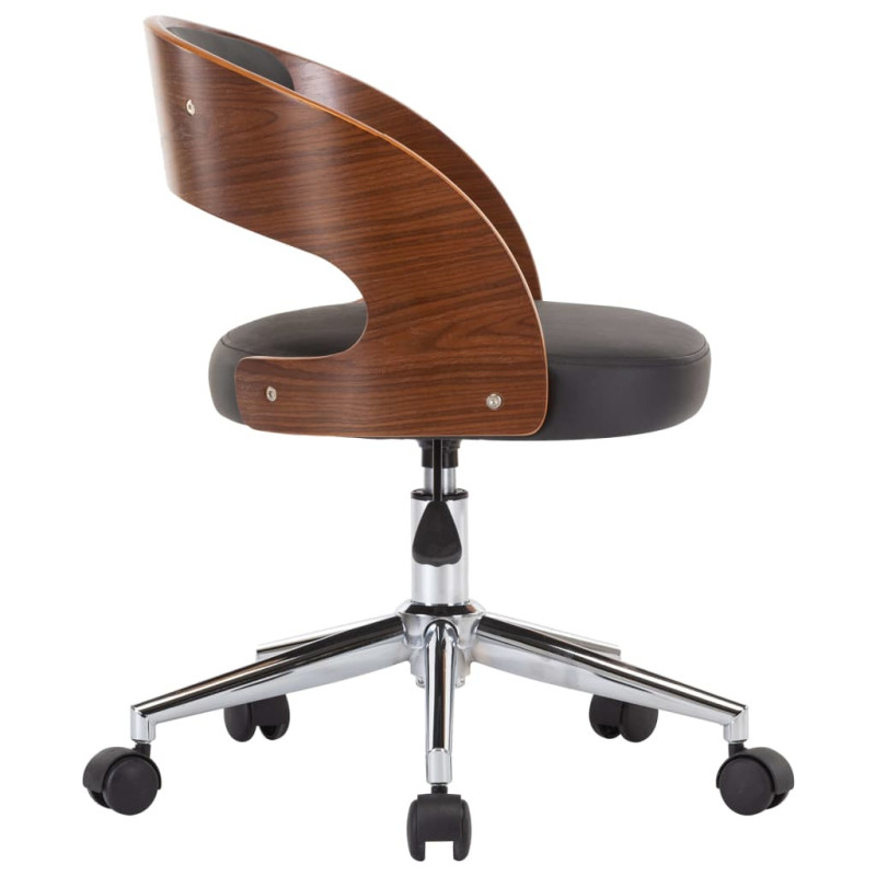 Produktbild för Snurrbar kontorsstol svart böjträ och konstläder