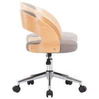 Miniatyr av produktbild för Snurrbar kontorsstol böjträ och tyg taupe