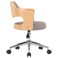 Produktbild för Snurrbar kontorsstol böjträ och tyg taupe