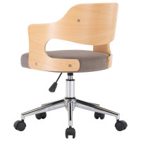 Produktbild för Snurrbar kontorsstol böjträ och tyg taupe