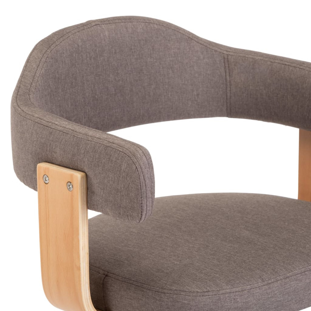 Produktbild för Snurrbara matstolar 2 st taupe böjträ och tyg