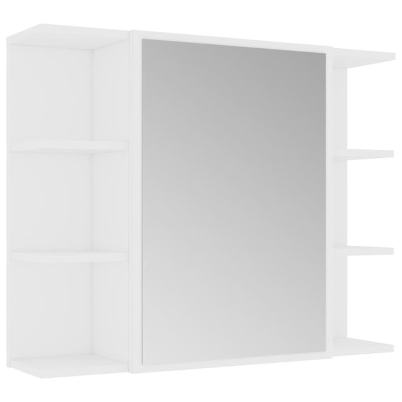 Produktbild för Badrumsmöbler 4 delar vit spånskiva