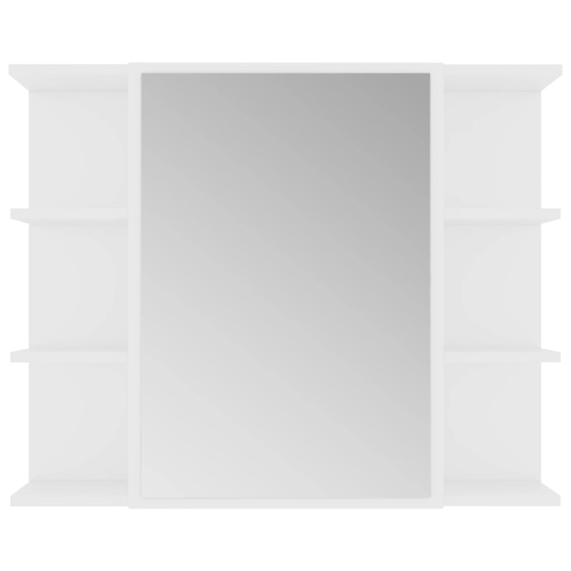 Produktbild för Badrumsmöbler 4 delar vit spånskiva