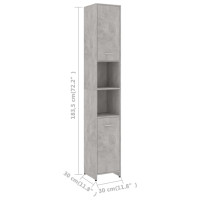 Produktbild för Badrumsmöbler 3 delar betonggrå spånskiva