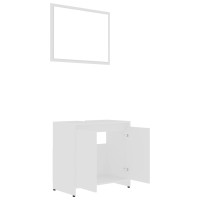 Miniatyr av produktbild för Badrumsmöbler 3 delar vit konstruerat trä