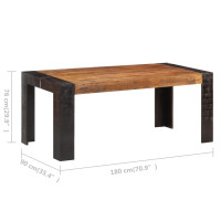 Produktbild för Matbord 180x90x76 cm massivt mangoträ