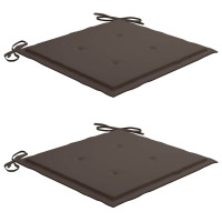 Produktbild för Trädgårdsstolar med taupe dynor 2 st massivt teakträ