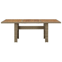 Produktbild för Trädgårdsbord brun 200x100x74 cm konstrotting