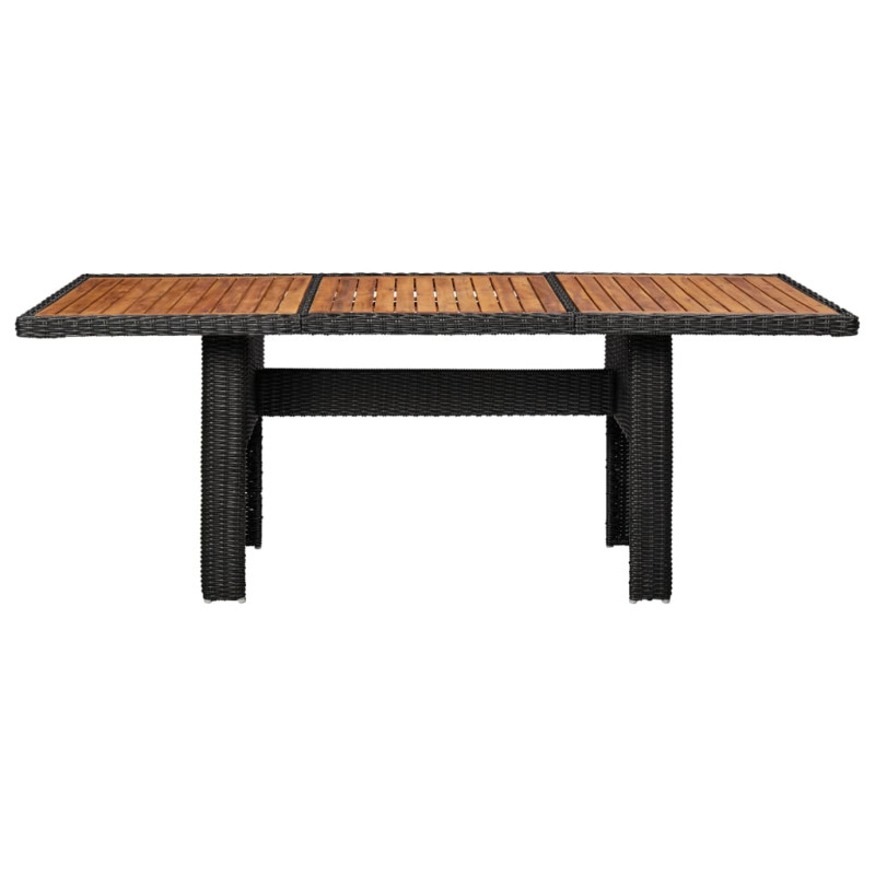 Produktbild för Trädgårdsbord svart 200x100x74 cm konstrotting