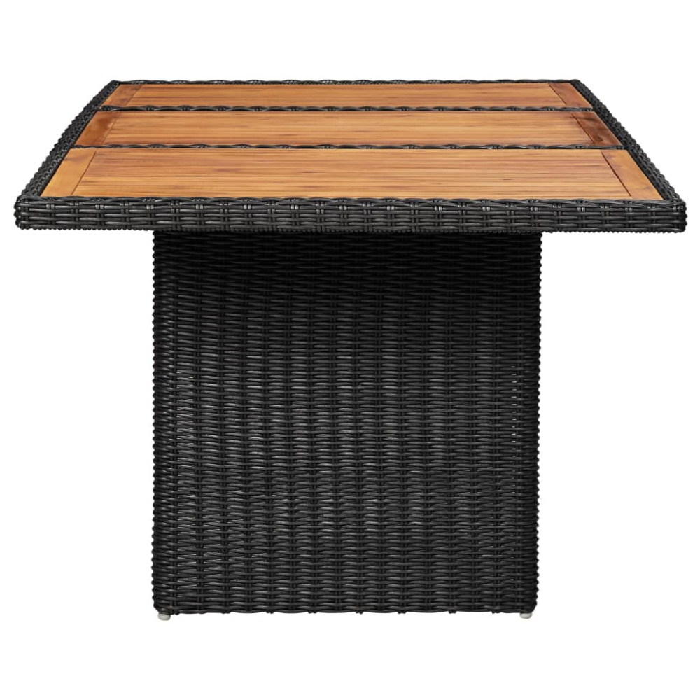 Produktbild för Trädgårdsbord svart 200x100x74 cm konstrotting